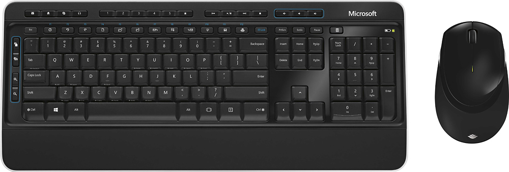 Microsoft - Desktop 3050 Full-size Wireless Keyboard and Mouse - Black