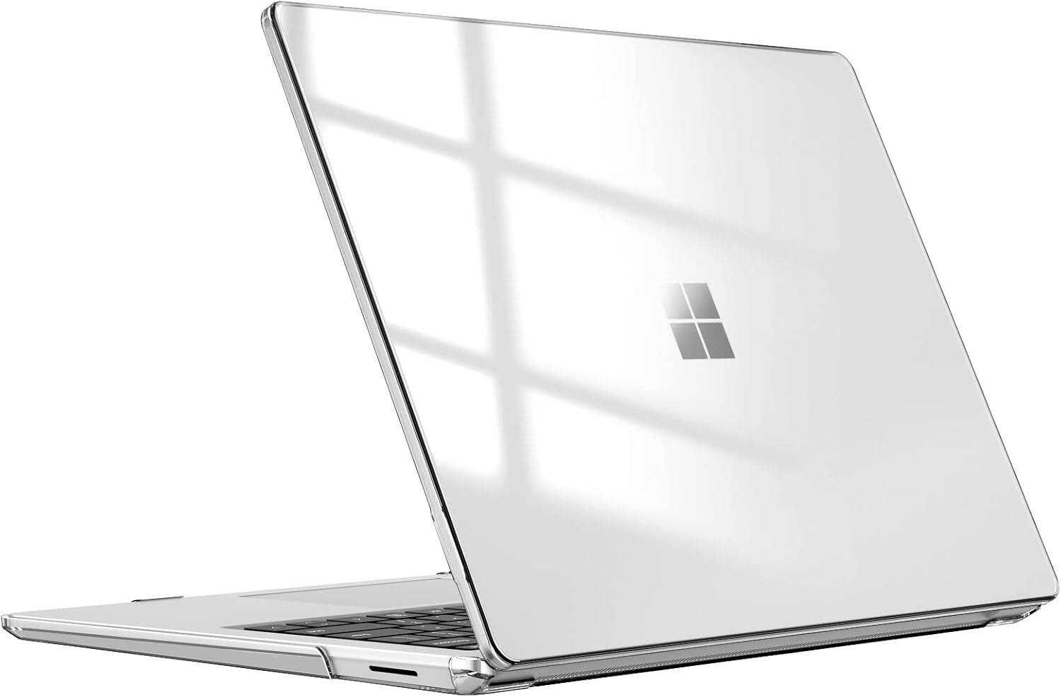 Front. Fintie - Case for 13.5 inch Microsoft Surface Laptop 5/4/3 with Metal Keyboard (Model: 1951/1868) Protective Hard Shell Cover - Crystal Clear.