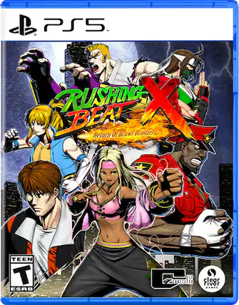 PS5
RUSHING X BEAT
Return of Brawl Brothers
TEEN T ESRB
2nrecil!8 LP
clear river
SANES - T (Teen 13+)