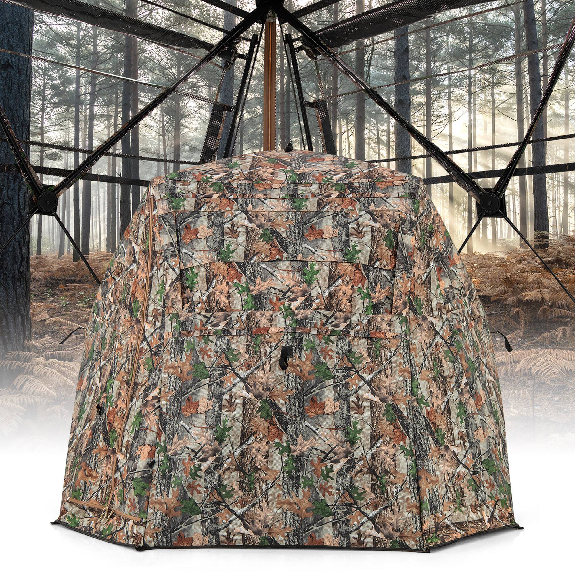 Alt View 1. Gymax - Gymax 3 in 1 Multifunctional Hunting Blind w/ Skylight Roof Cover Carrying Bag stakes - Camouflage.
