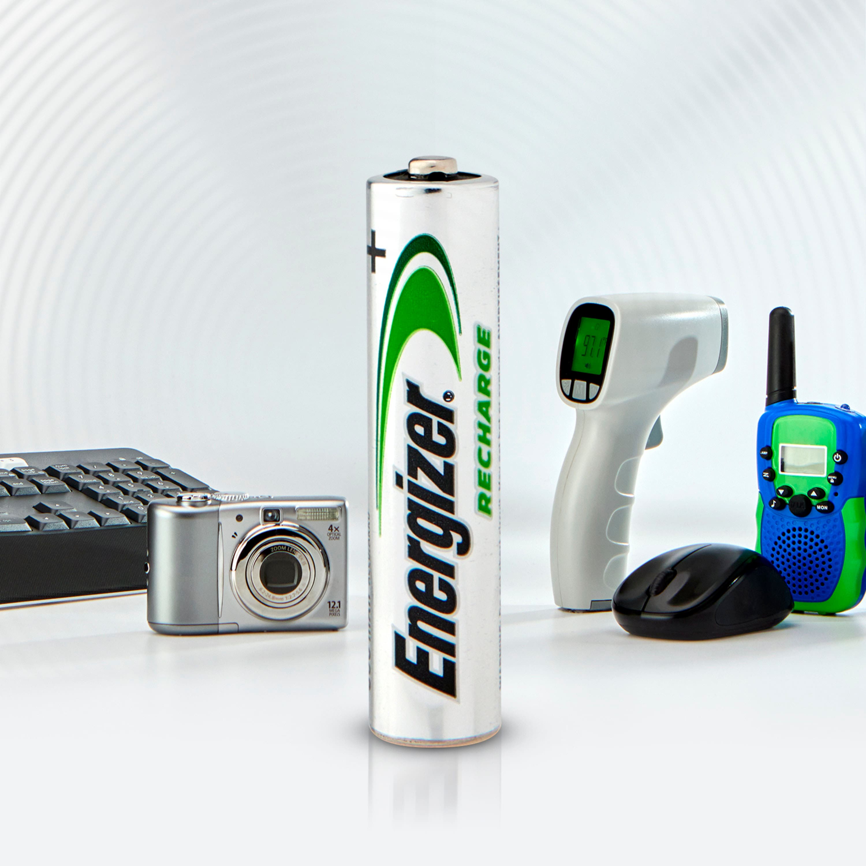 Alt View 15. Energizer - Rechargeable AAA Batteries (4 Pack) 800 mAh Triple A Batteries - Silver.