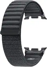 Front. Samsung - Fabric Band for Galaxy Watch8 and Galaxy Watch8 Classic M/L - Graphite.