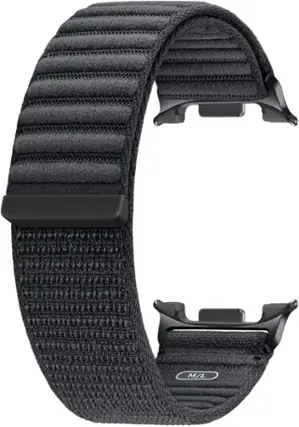 Front. Samsung - Fabric Band for Galaxy Watch8 and Galaxy Watch8 Classic M/L - Graphite.