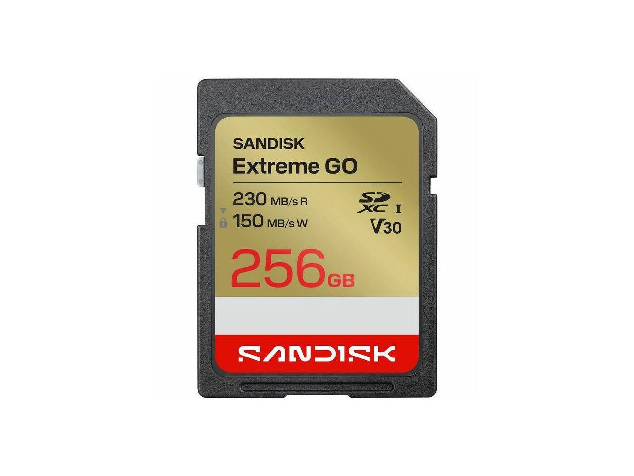 SANDISK Extreme GO  
230 MB/s R  
150 MB/s W  
V30  
256GB  
SANDISK