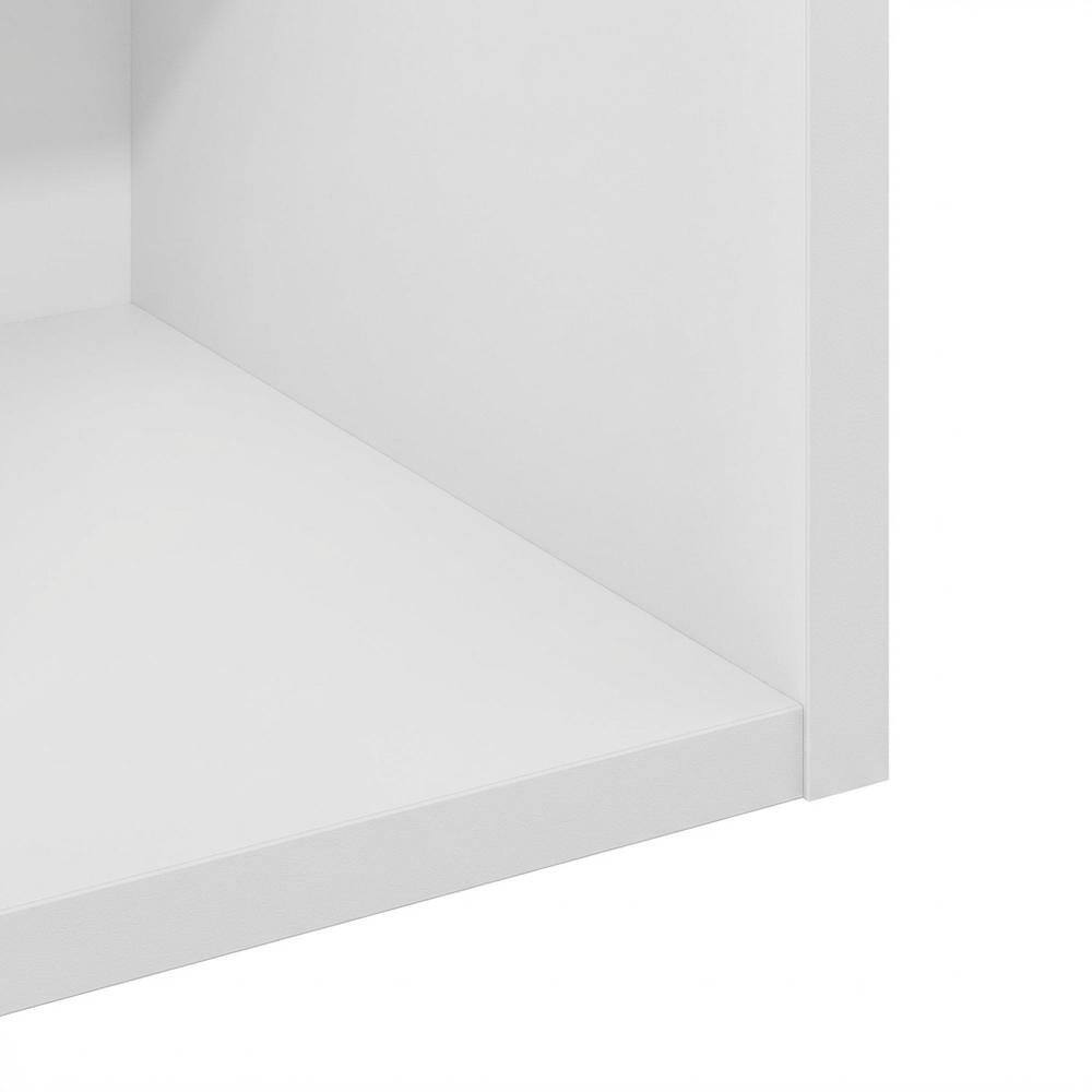 Alt View 2. FurniFact - Wooden White Bookcase with Compact Size and Sturdy Construction - White.