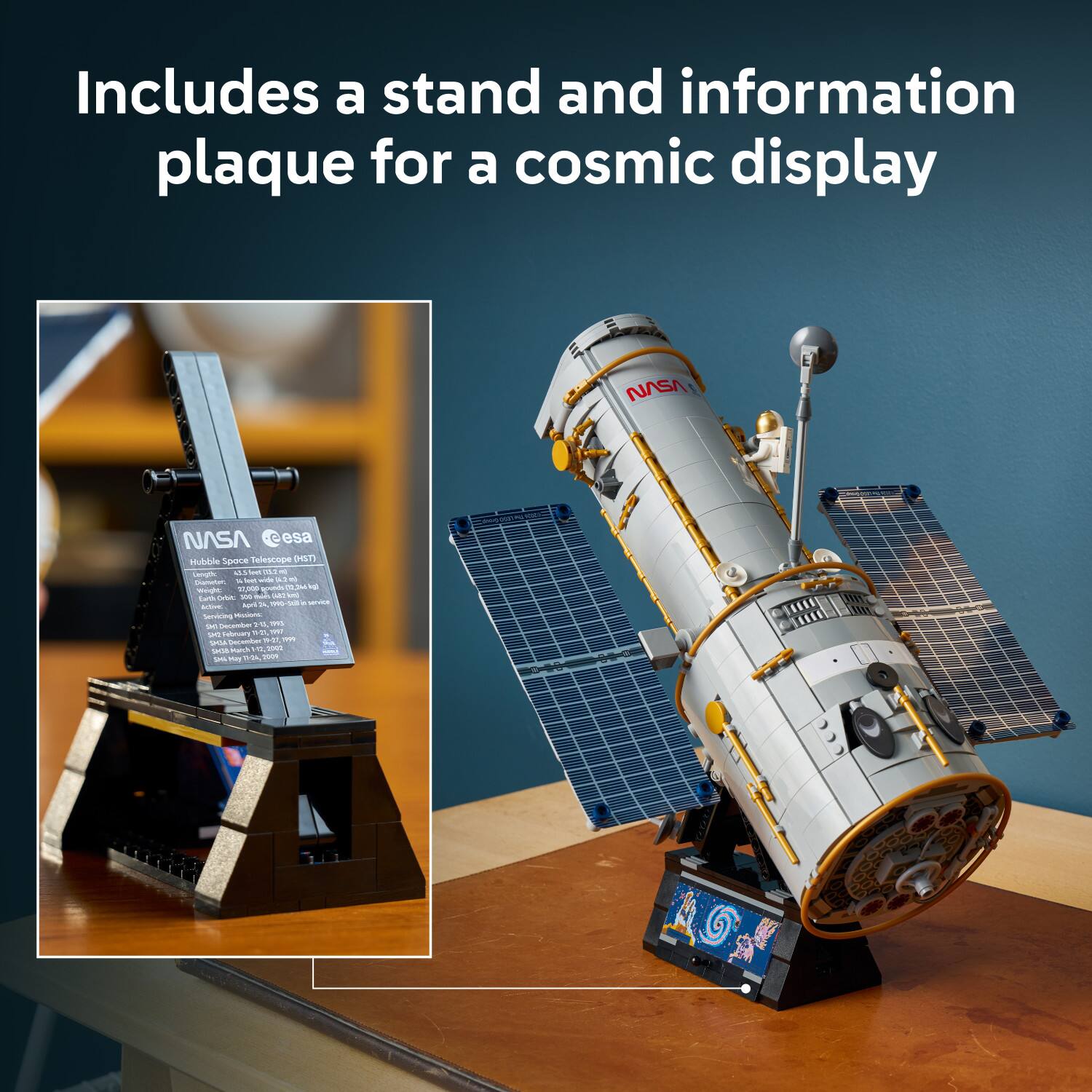 Includes a stand and information plaque for a cosmic display

NASA
esa
Hubble Space Telescope