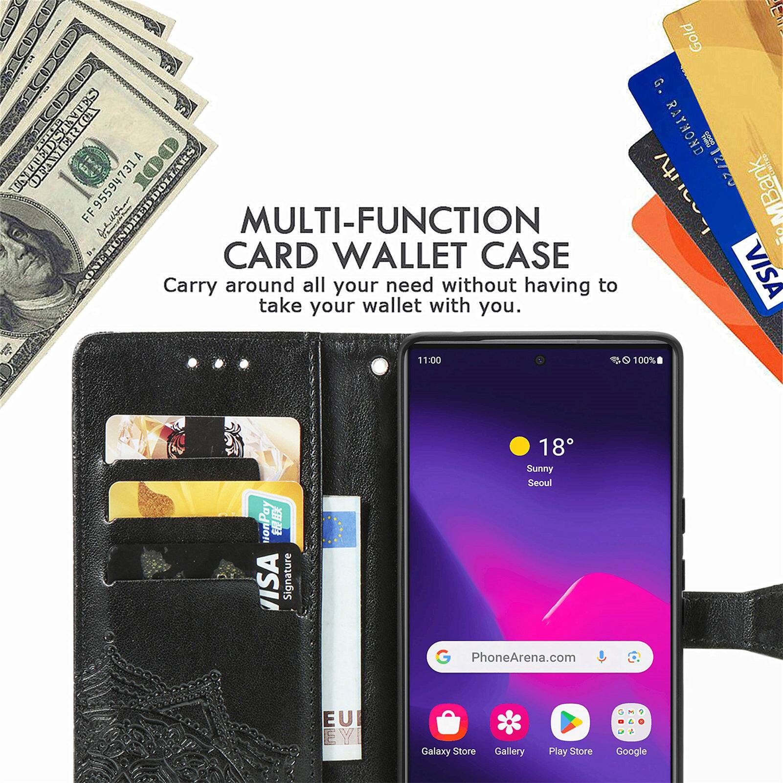 MULTI-FUNCTION CARD WALLET CASE  
Carry around all your need without having to take your wallet with you.  

100% Pay VISA Signature  

11:00  
100%  

18° Sunny Seoul  

PhoneArena.com  

Galaxy Store  
Gallery  
Play Store  
Google