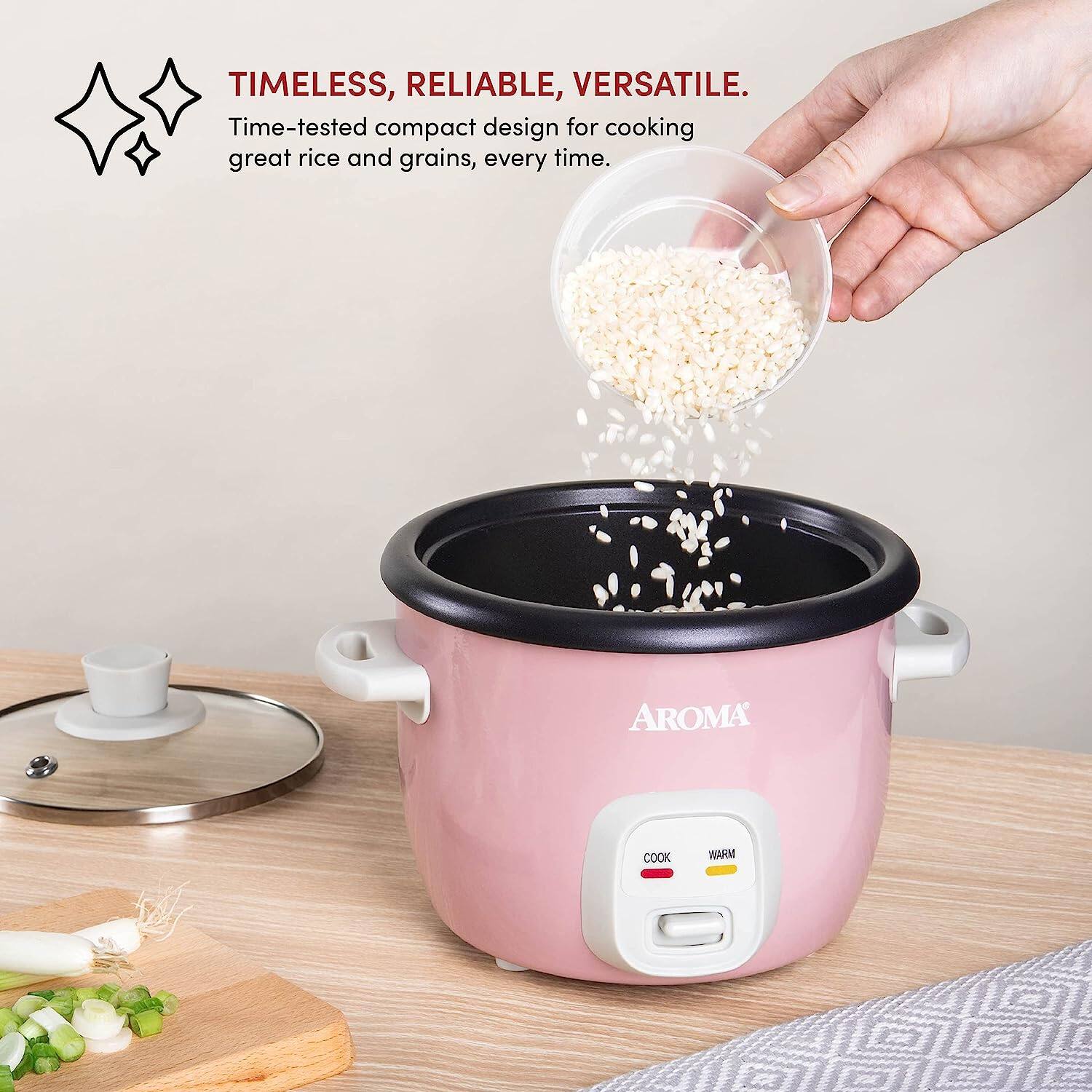 TIMELESS, RELIABLE, VERSATILE.  
Time-tested compact design for cooking great rice and grains, every time.  
AROMA COOK IRARM