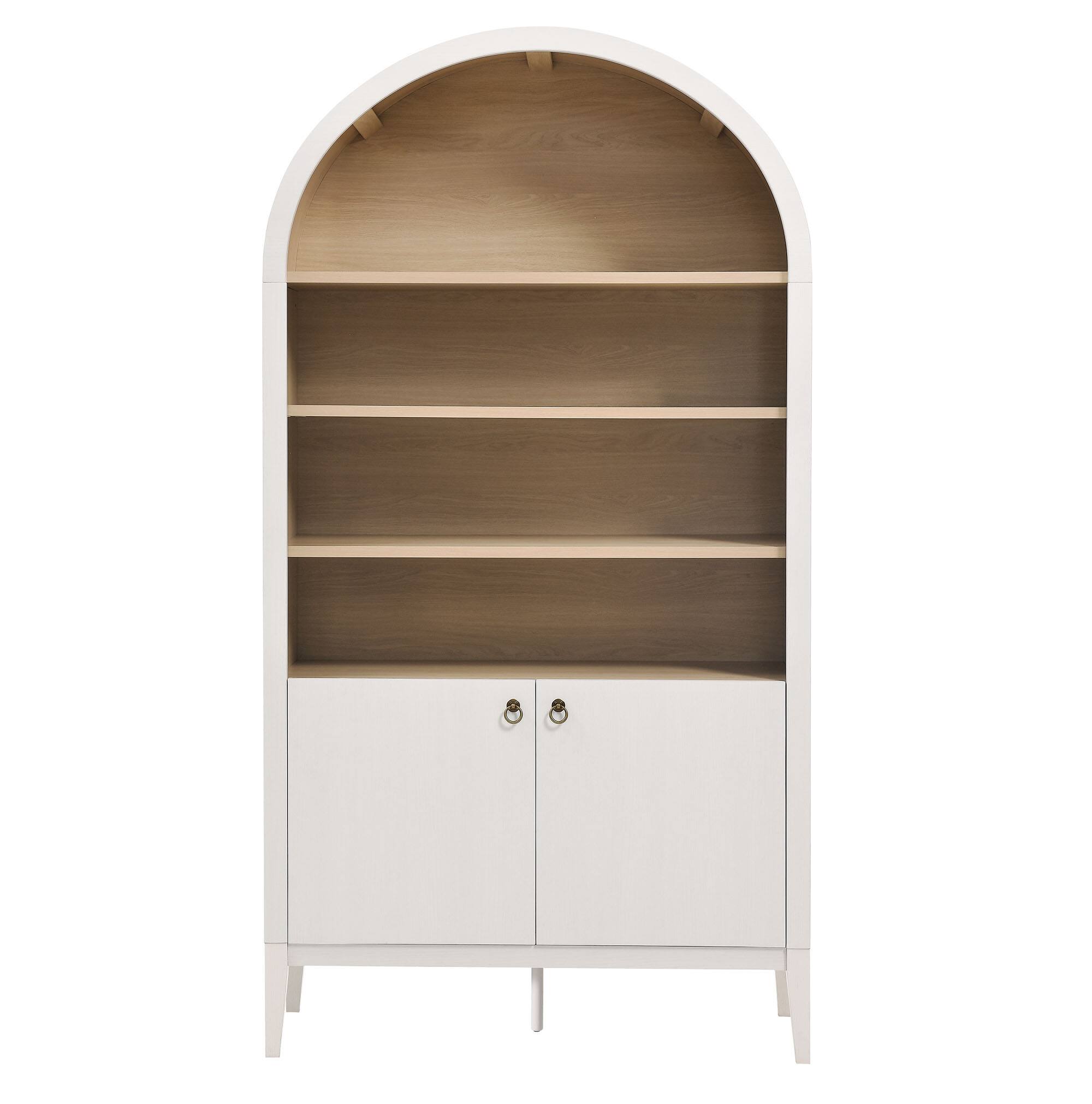 Alt View 4. Modway - Nolan 74" Tall Wide Arched Storage Display Cabinet Bookshelf by Modway - Ivory Oak.
