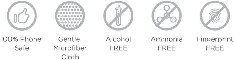 100% Phone Safe Gentle Microfiber Cloth Alcohol FREE Ammonia FREE Fingerprint FREE