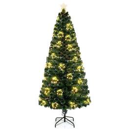 Resenkos - 7-Ft Pre-Lit Artificial Christmas Tree - Star Tree Topper - Green