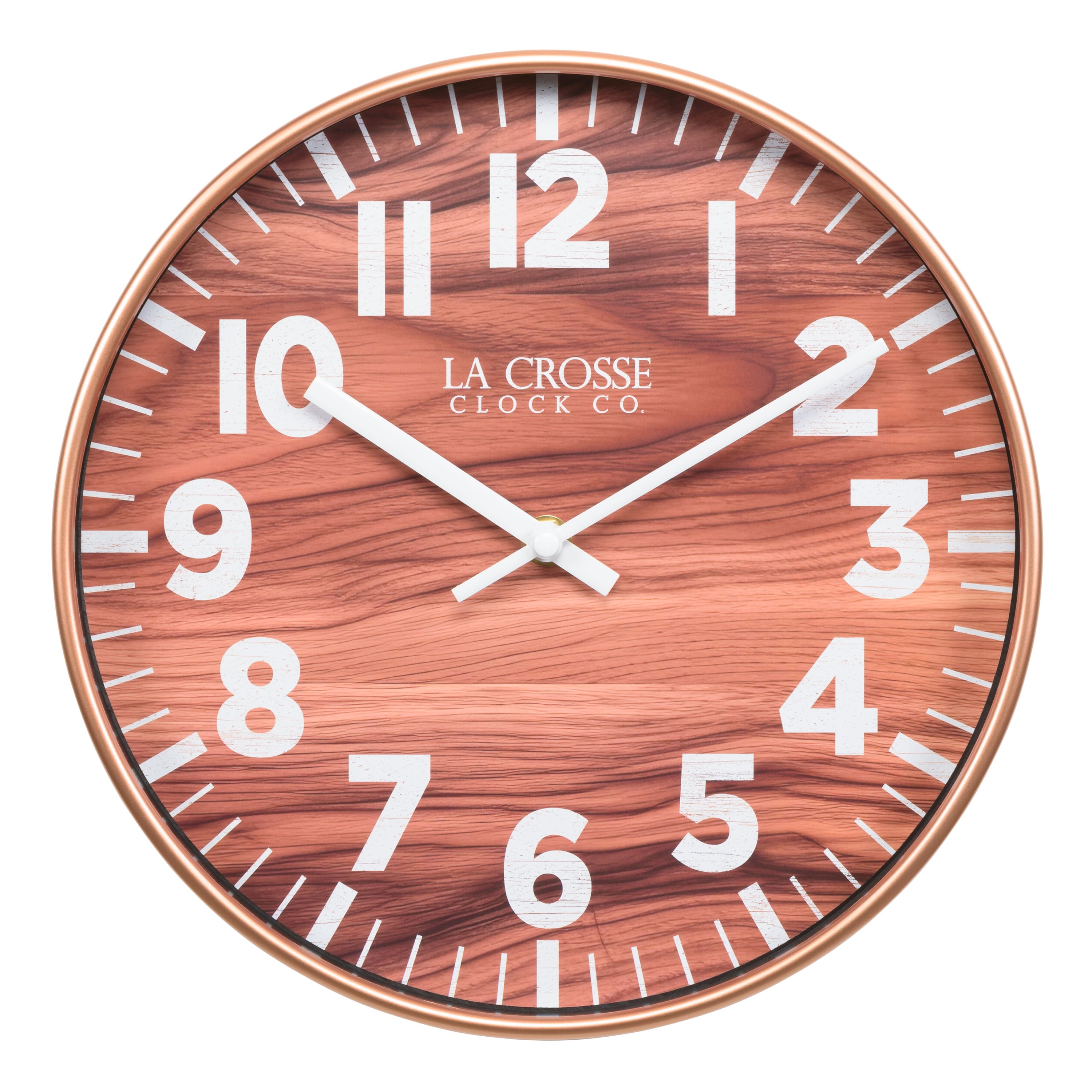 La Crosse Clock Co. - 10.8 inch Atwood Analog Quartz Wall Clock - Copper