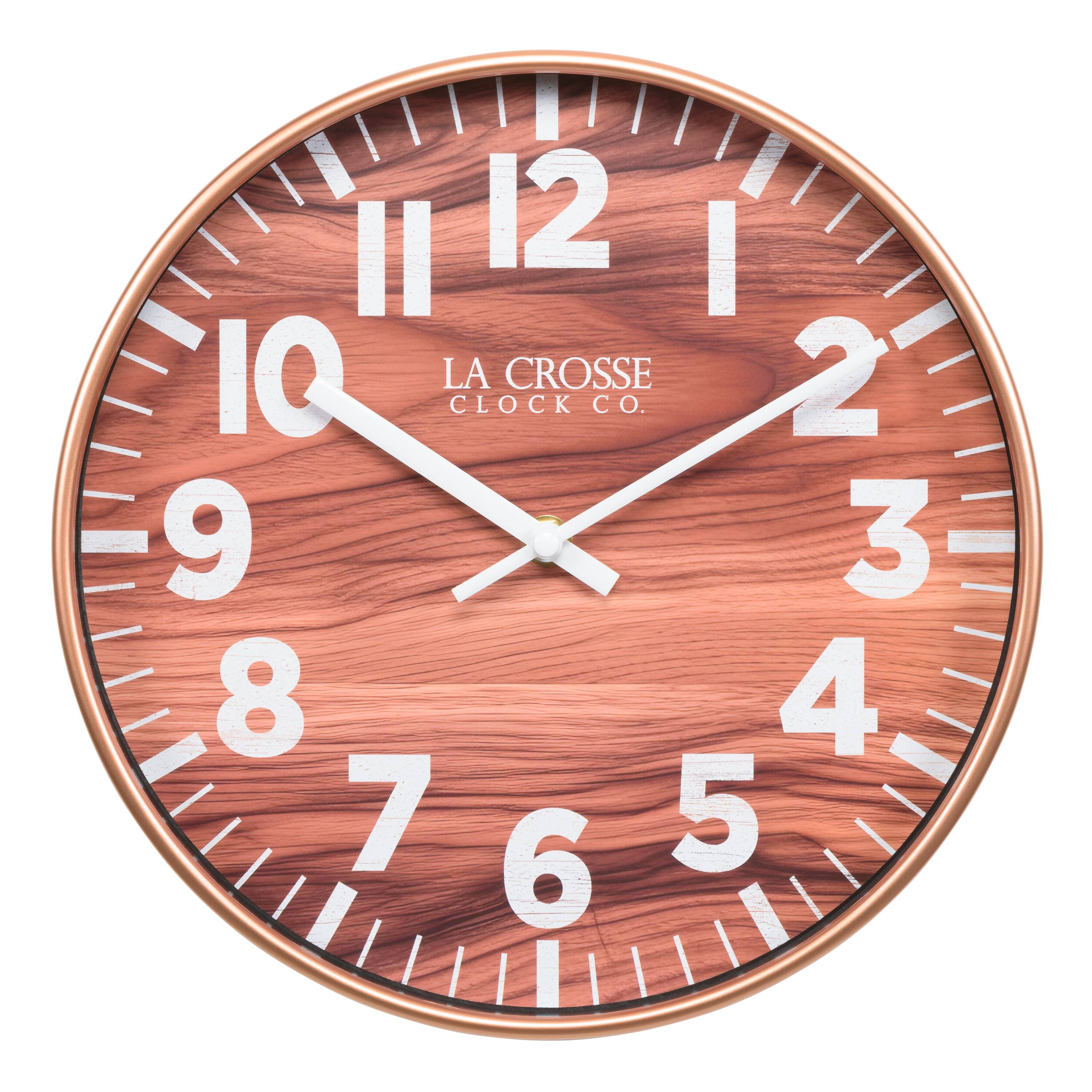 La Crosse Clock Co. - 10.8 inch Atwood Analog Quartz Wall Clock - Copper