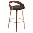 LumiSource - Grotto Bar Stool - Walnut/Black - Larger Front