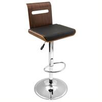 LumiSource - Viera Bar Stool - Walnut/Black - Front_Zoom