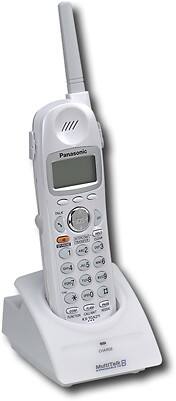 Angle Standard. Panasonic - 2-Line 2.4GHz Expandable Cordless Handset - White.