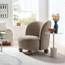 Monroe Performance Velvet Accent Chair by Modway - Taupe Walnut