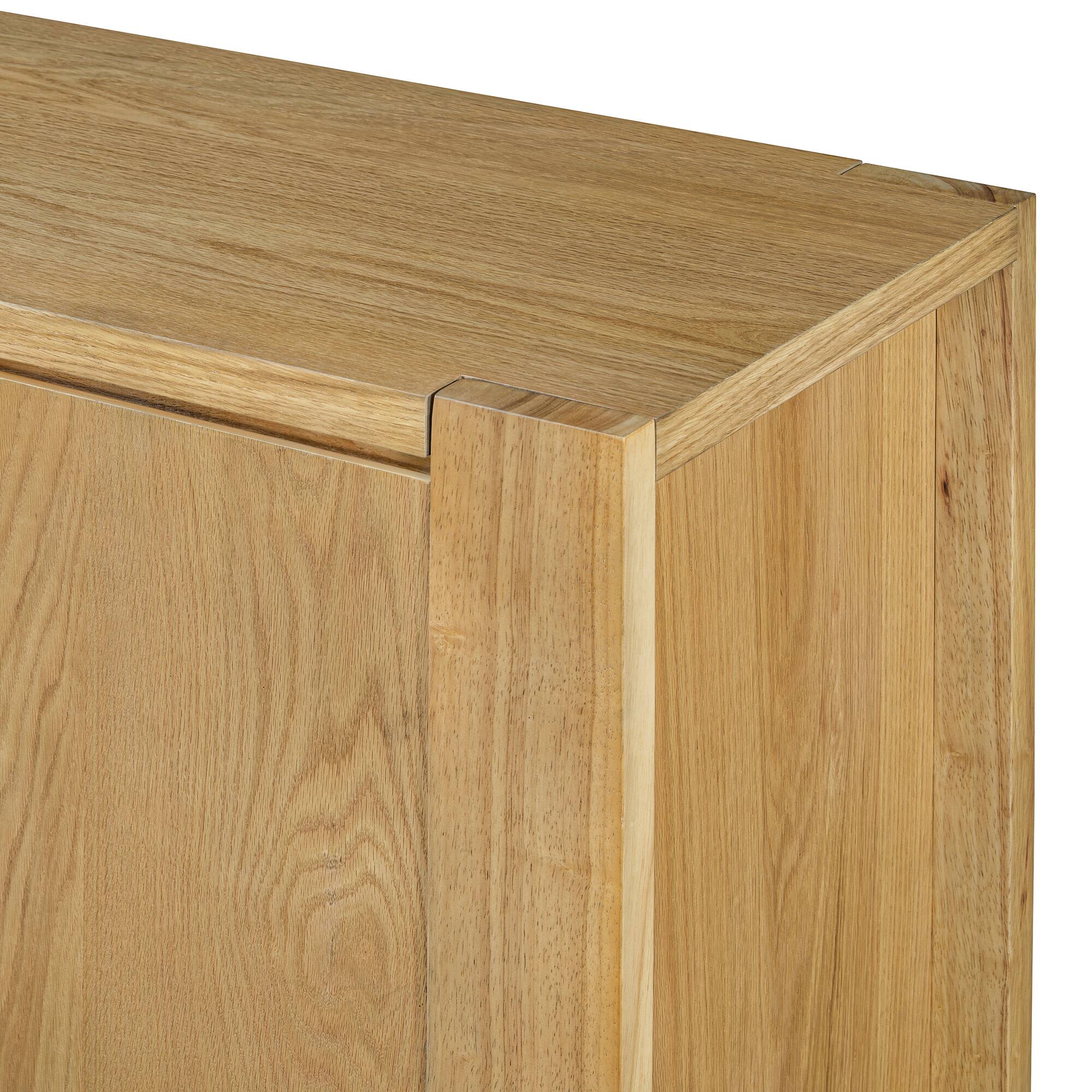 Alt View 8. Lirago - Retro Wood Buffet Cabinet with 4 Doors Distressed Finish and Adjustable Shelves for Dining Room Kitchen Living Room​ - Brown.