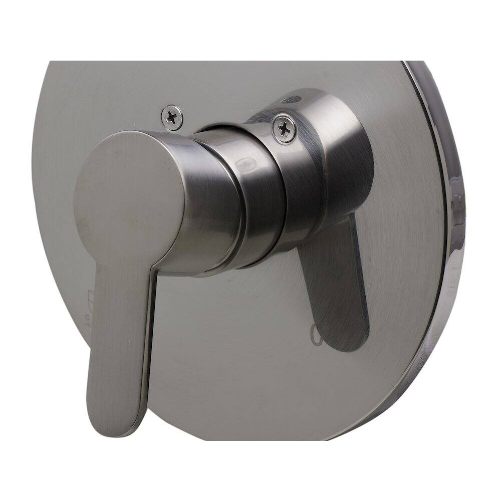 Angle. Alfi - Brushed Nickel Shower Valve Mixer with Rounded Lever Handle - Silver.