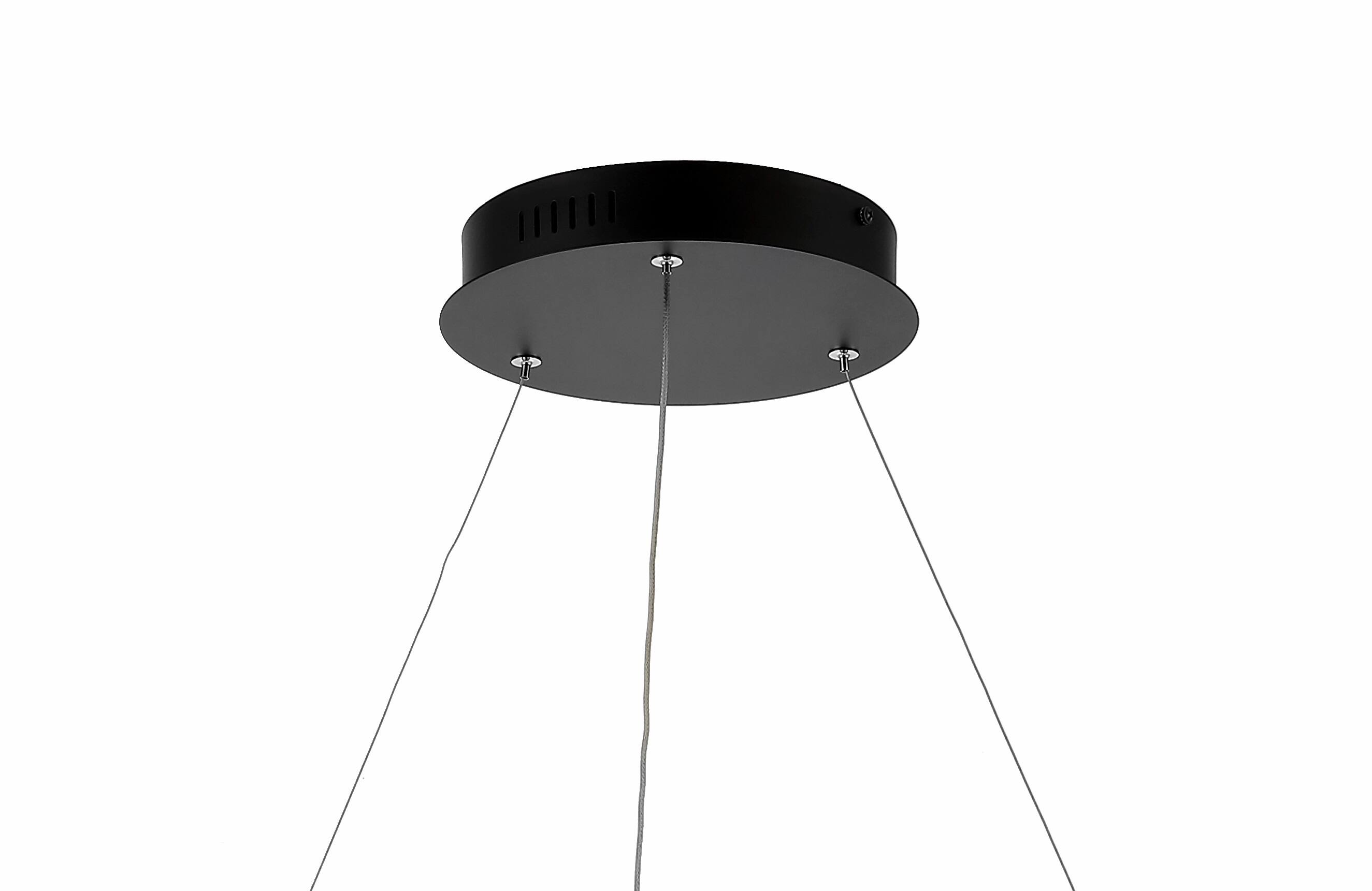 Alt View 5. Jonathan Y - Brice 35" Modern Contemporary Metal Round Integrated LED Pendant, Matte Black - Matte Black.