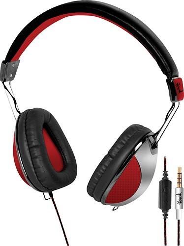 Angle Standard. I-Tec - LETHAL Digital Stereo Headphones - Red.