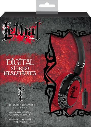 Alt View Standard 1. i-tec Electronics - LETHAL Digital Stereo Headphones - Red.