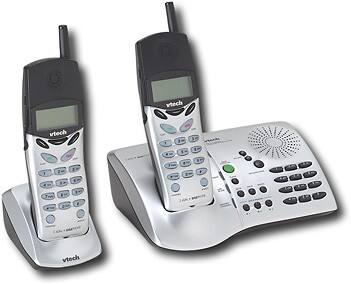 Angle Standard. VTech - 2.4GHz Digital Expandable Cordless Phone - Silver and black.