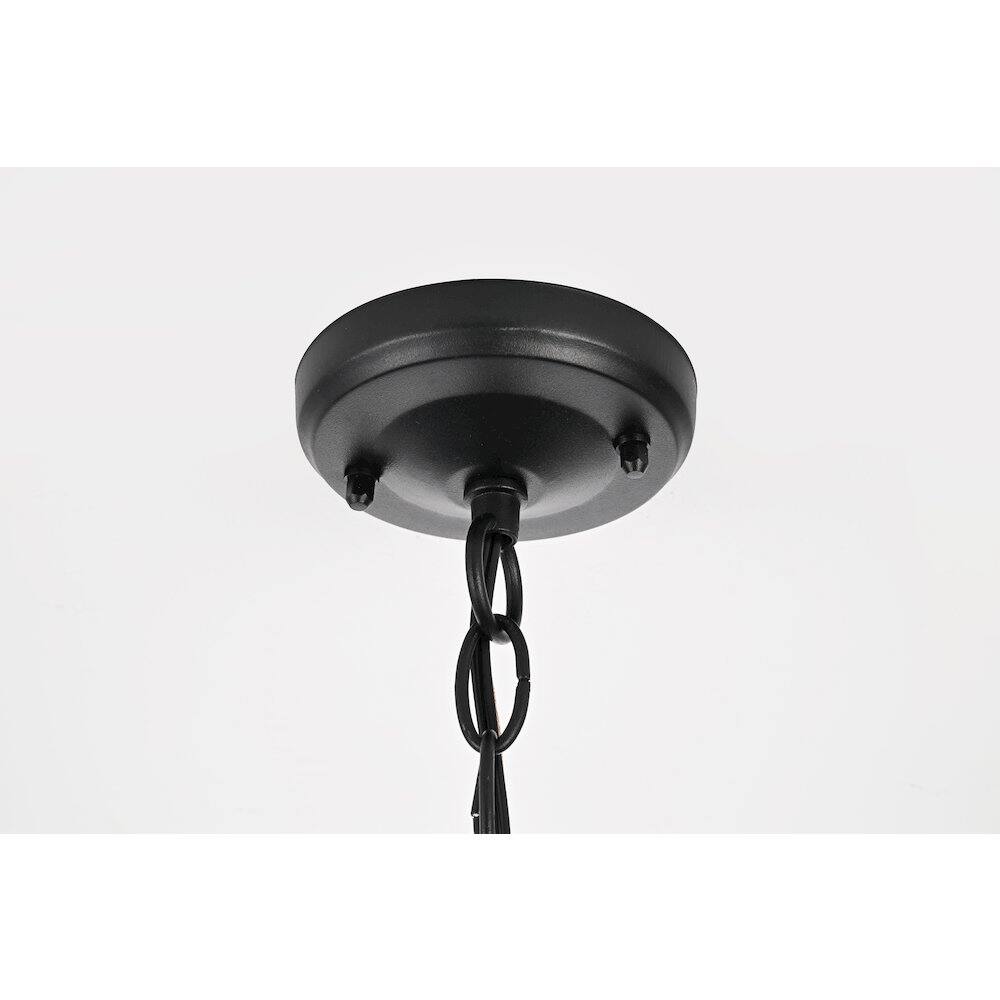 Alt View 1. Elegant Lighting - Veda 13 inch Outdoor Pendant in Black - Black And Clear.