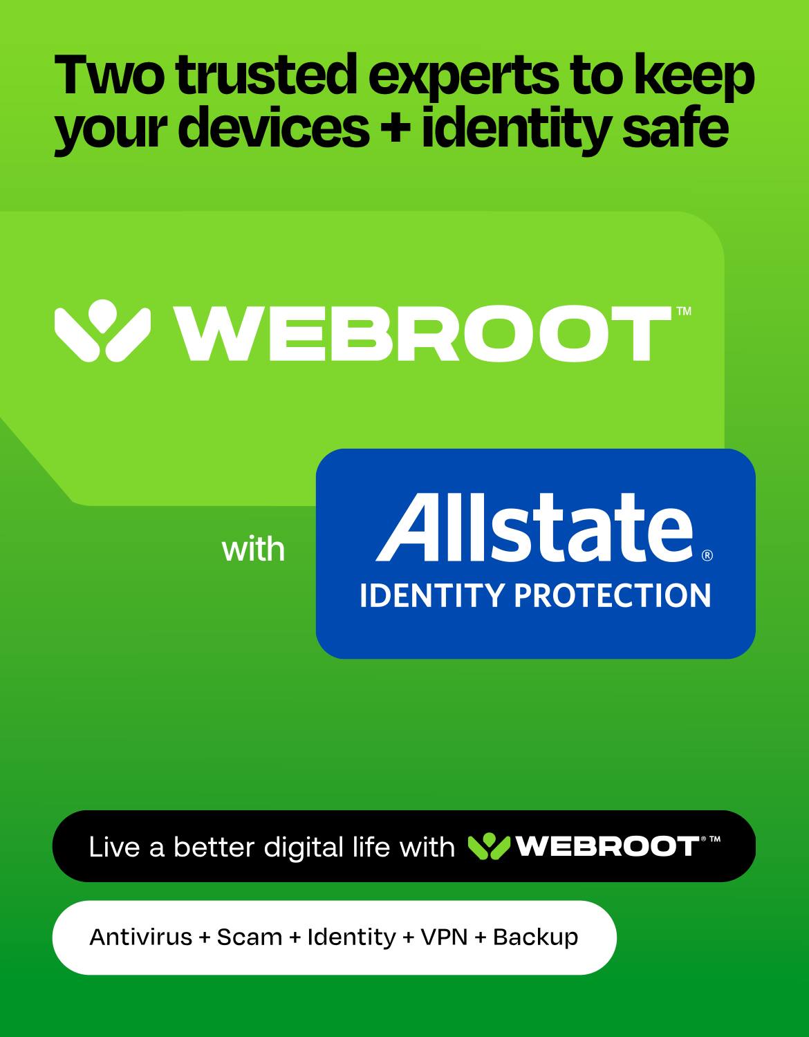 Webroot Total Protection (10 Device) with Allstate Identity Protection ...