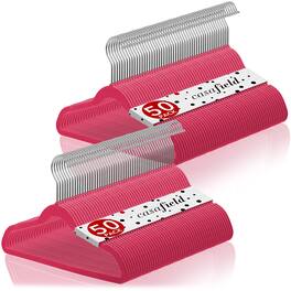 Casafield - 100 Velvet 14-in Kid's Hangers - Pink