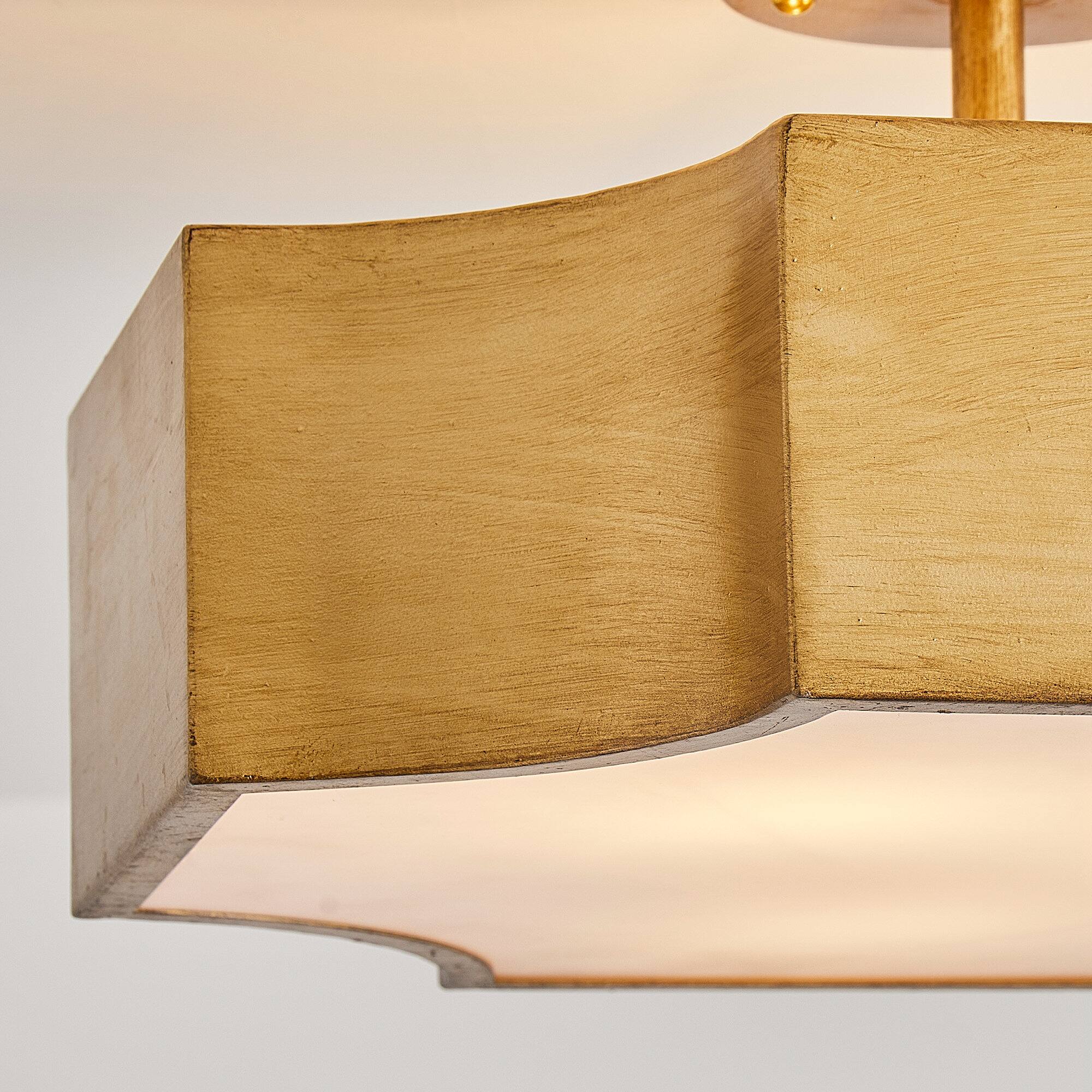 Alt View 5. Parrot Uncle - 15" Modern Gold Metal 3-Light Semi-Flush Mount Ceiling Light for Hallway and Entryway - Gold.