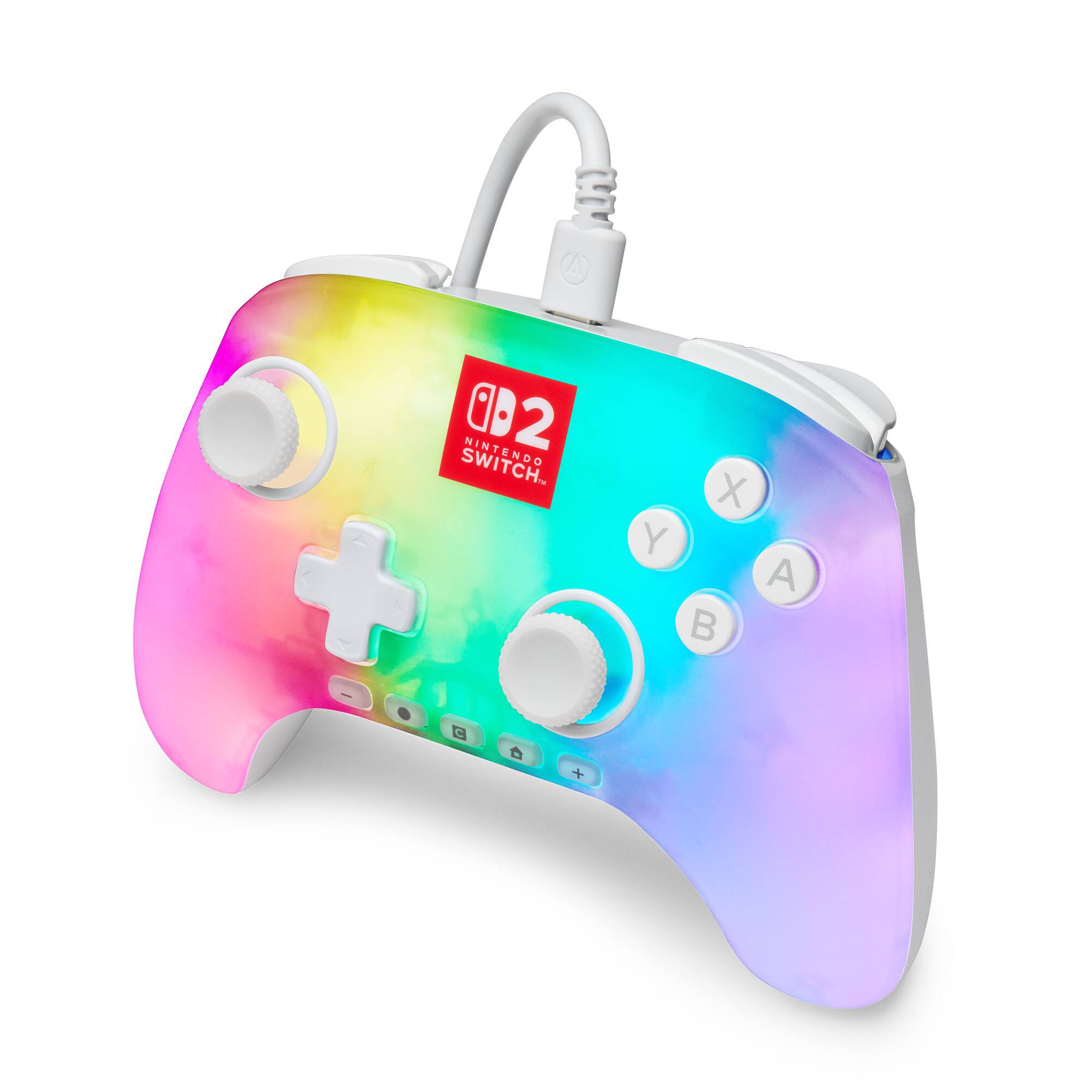 Left. PowerA - PowerA Advantage Wired Controller for Nintendo Switch 2 with Lumectra - White - White.