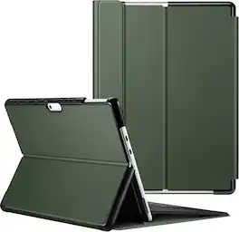 Fintie - Portfolio Case for 13 Inch Microsoft Surface Pro 12th (2026)/11th/10/9, Multiple Angle Viewing Hard Shell Slim Cover - Alpine Green