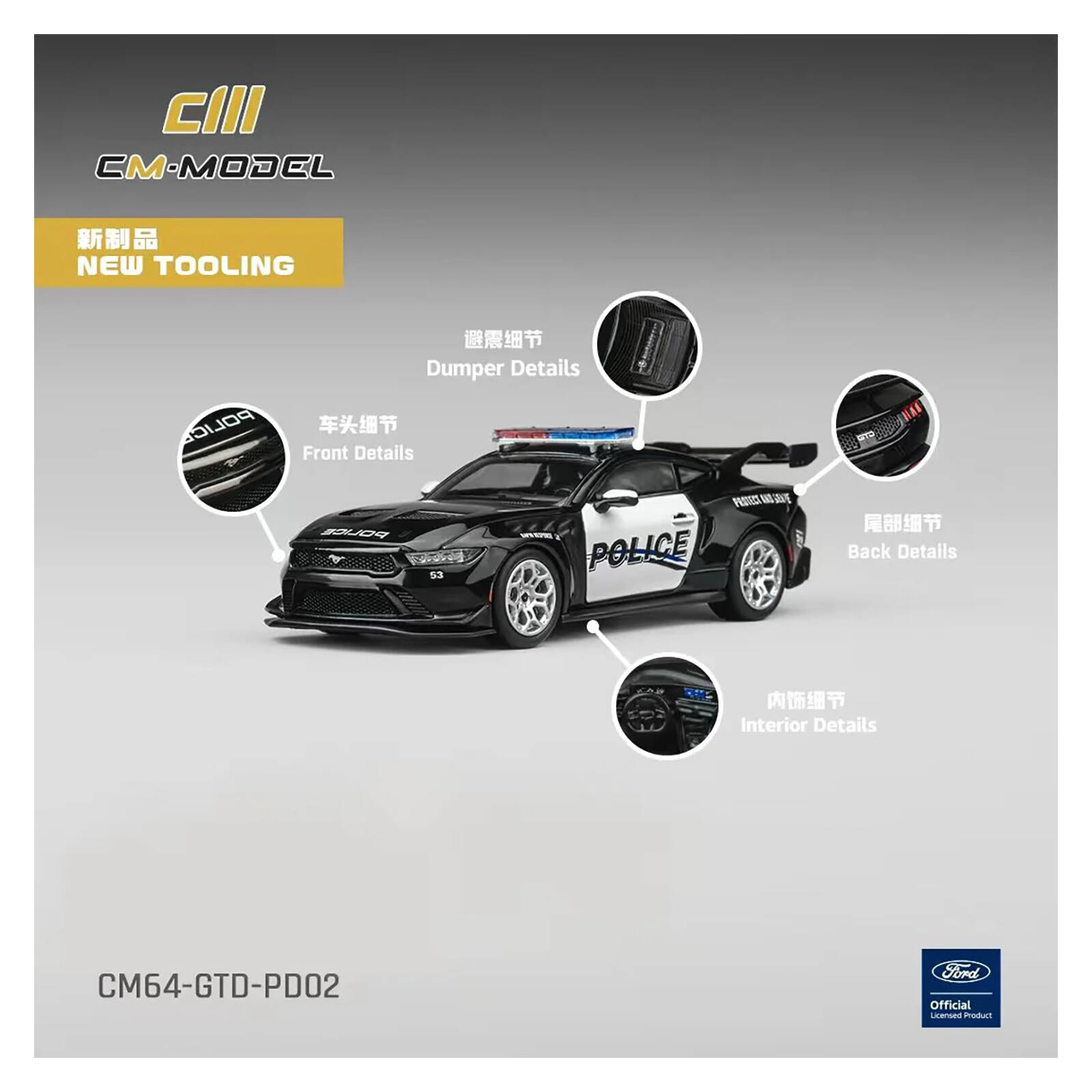 CIII  
CM-MODEL  
NEW TOOLING  
Dumper Details  
Front Details  
HAE POLICE 53 PESIC a - POLICE  
Back Details  
Interior Details  
CM64-GTD-PD02  
Ford Official Licensed Product