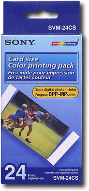 Front Standard. Sony - 20-Pack 2" x 3.25" Photo Paper with Snap-Off Edges.