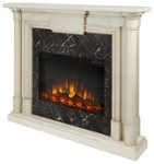 Front Zoom. Real Flame - Maxwell Electric Fireplace - Whitewash.