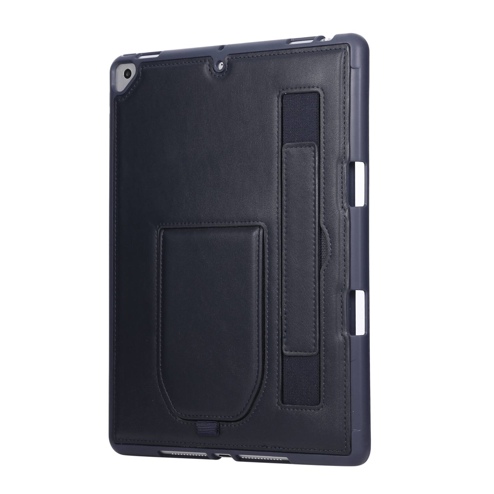 Alt View 2. UUCOVER - Case for iPad 9th 8th 7th Gen 10.2-inch (2021/2020/2019) Shockproof PU Leather Hand Strap Kickstand Pencil Holder Cover - Blue.