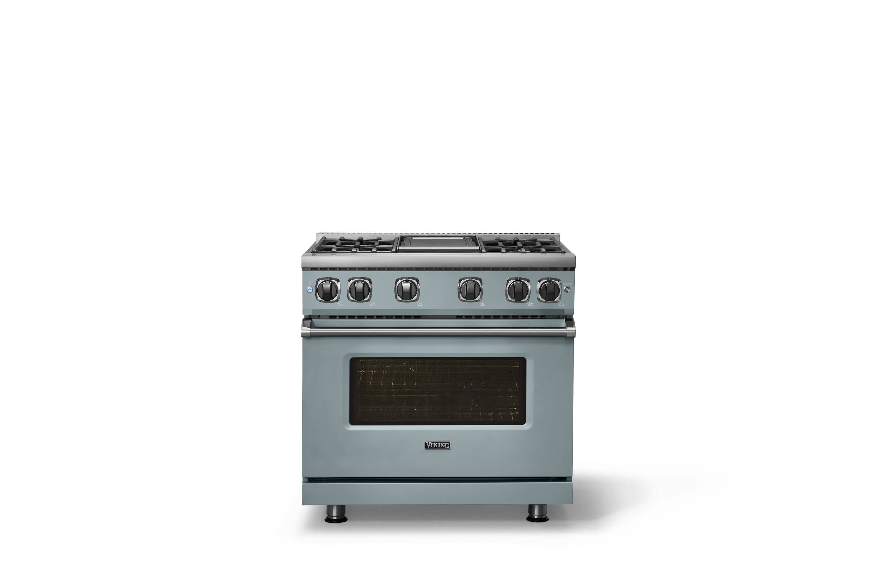 Alt View 1. Viking - Pro 7 Series 5.6 Cu. Ft. Freestanding Sealed 4 Burner LP Gas Convection Range/Griddle - November Sky - November Sky.