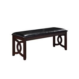 New Classic Furniture - Furniture Gia 46" Solid Wood and Faux Leather Bench in Ebony - Black
