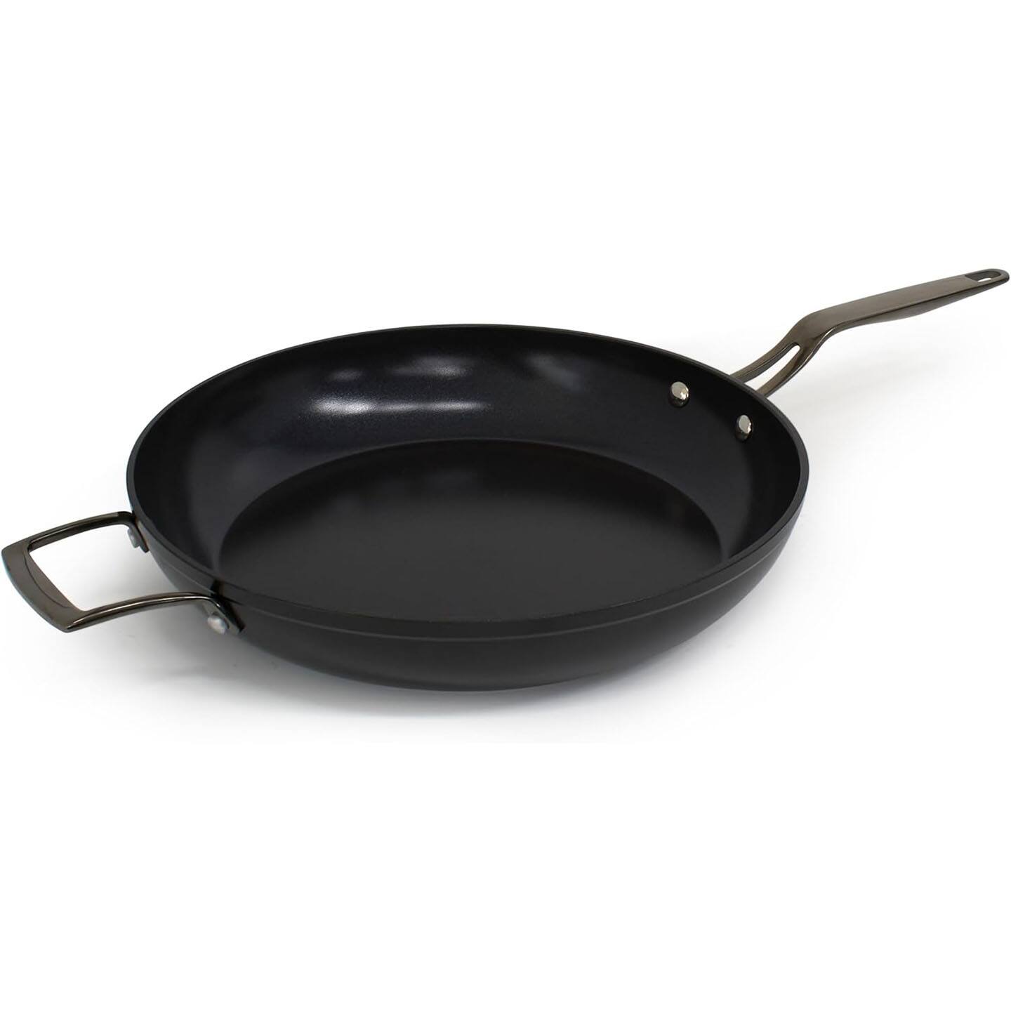 Front. BLU - Blu. Cookware 12.6” Induction Frying Pan, Non-Toxic - Black.