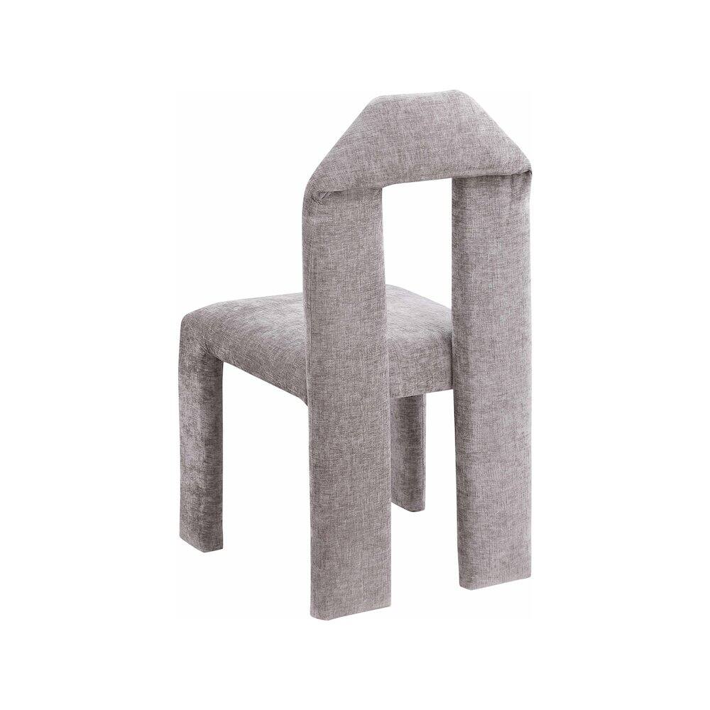 Alt View 4. Meridian Furniture - Bennett Grey Chenille Fabric Dining Chair, Set of 2 - Grey.