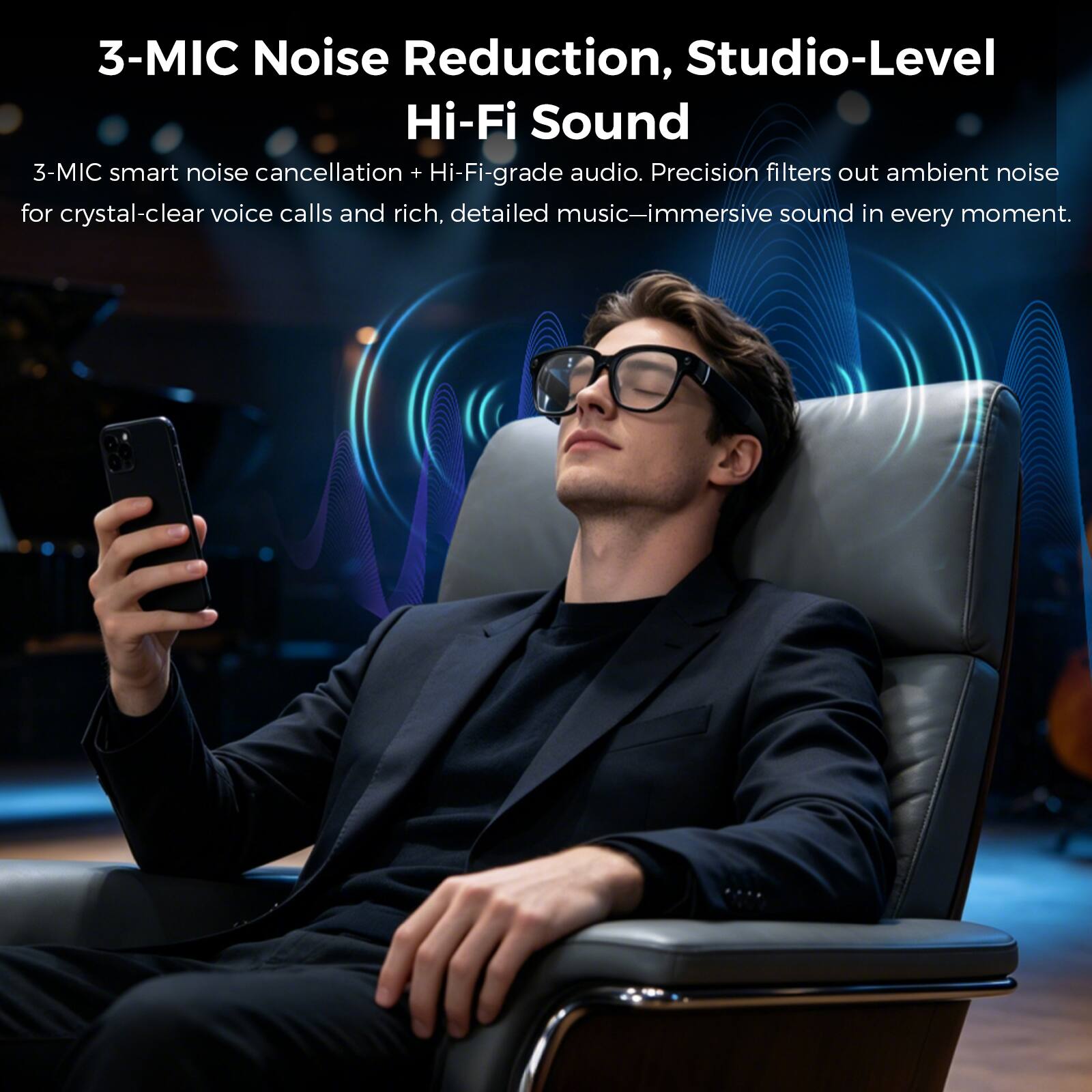 3-MIC Noise Reduction, Studio-Level Hi-Fi Sound

3-MIC smart noise cancellation + Hi-Fi-grade audio. Precision filters out ambient noise for crystal-clear voice calls and rich, detailed music—immersive sound in every moment.