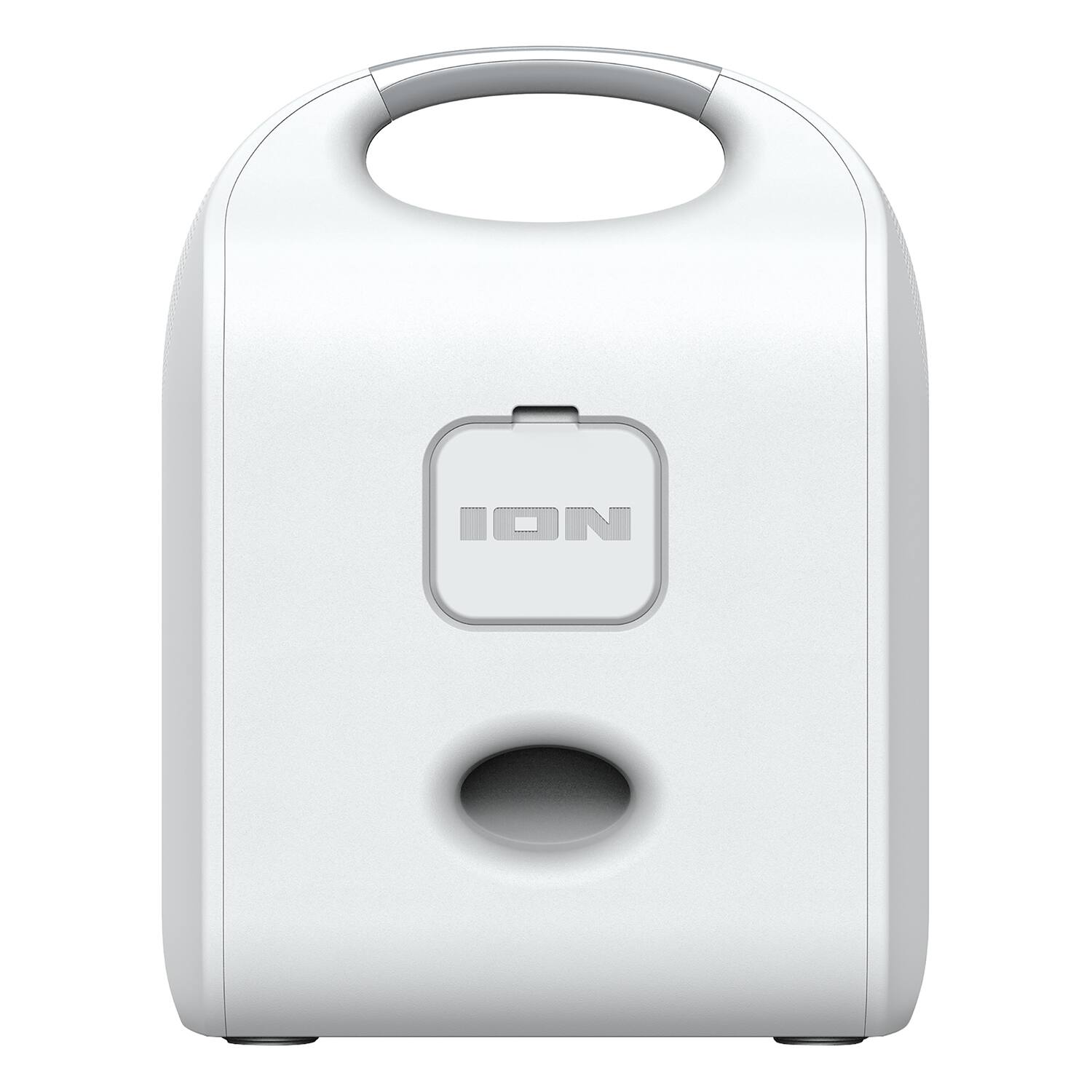 Alt View 5. ION Audio - 40W Portable Bluetooth Rechargeable Speaker, 8" Woofer, Lights, TWS, Aux, Mic Inputs, FM, Water-Resistant - White.