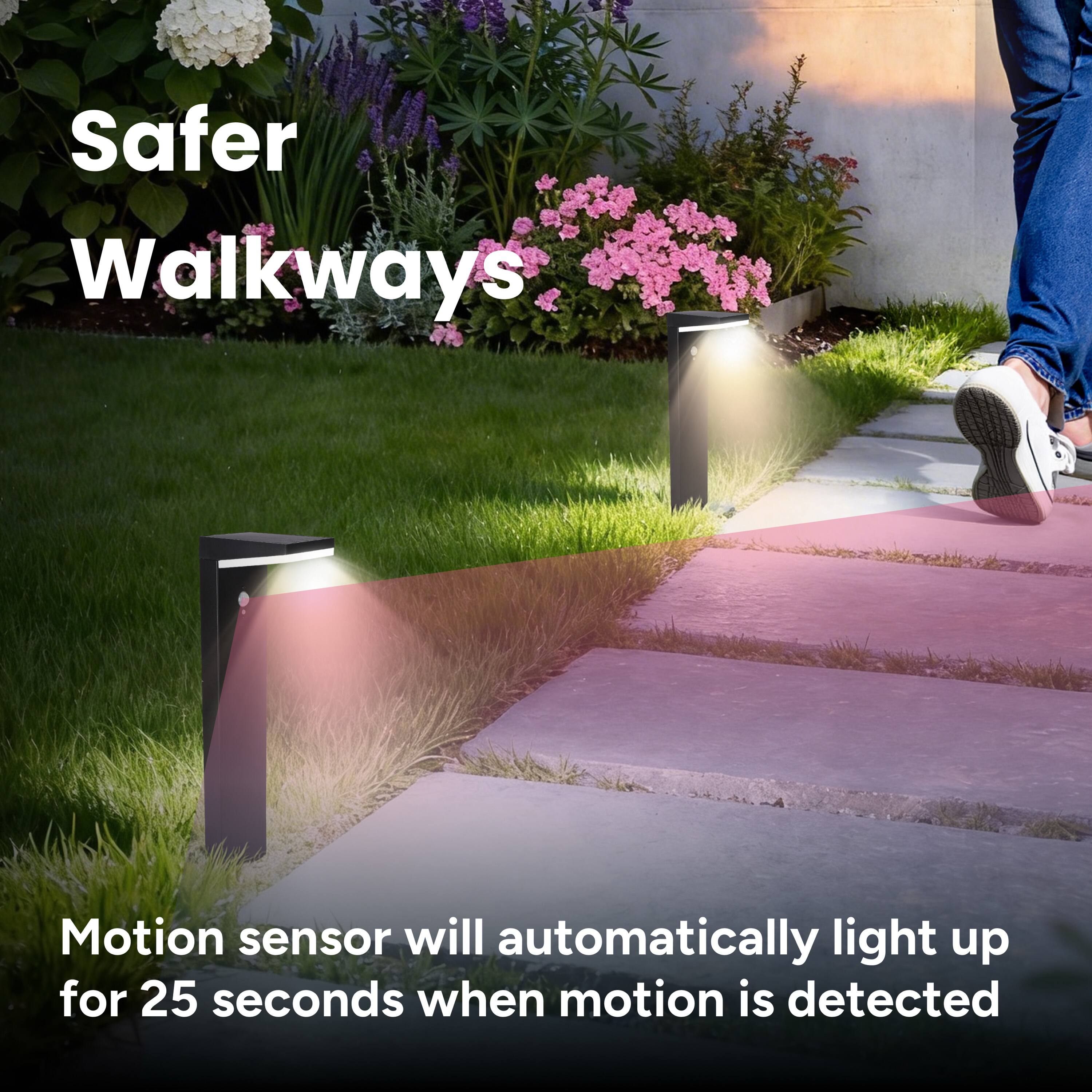 Safer Walkways

Motion sensor will automatically light up for 25 seconds when motion is detected