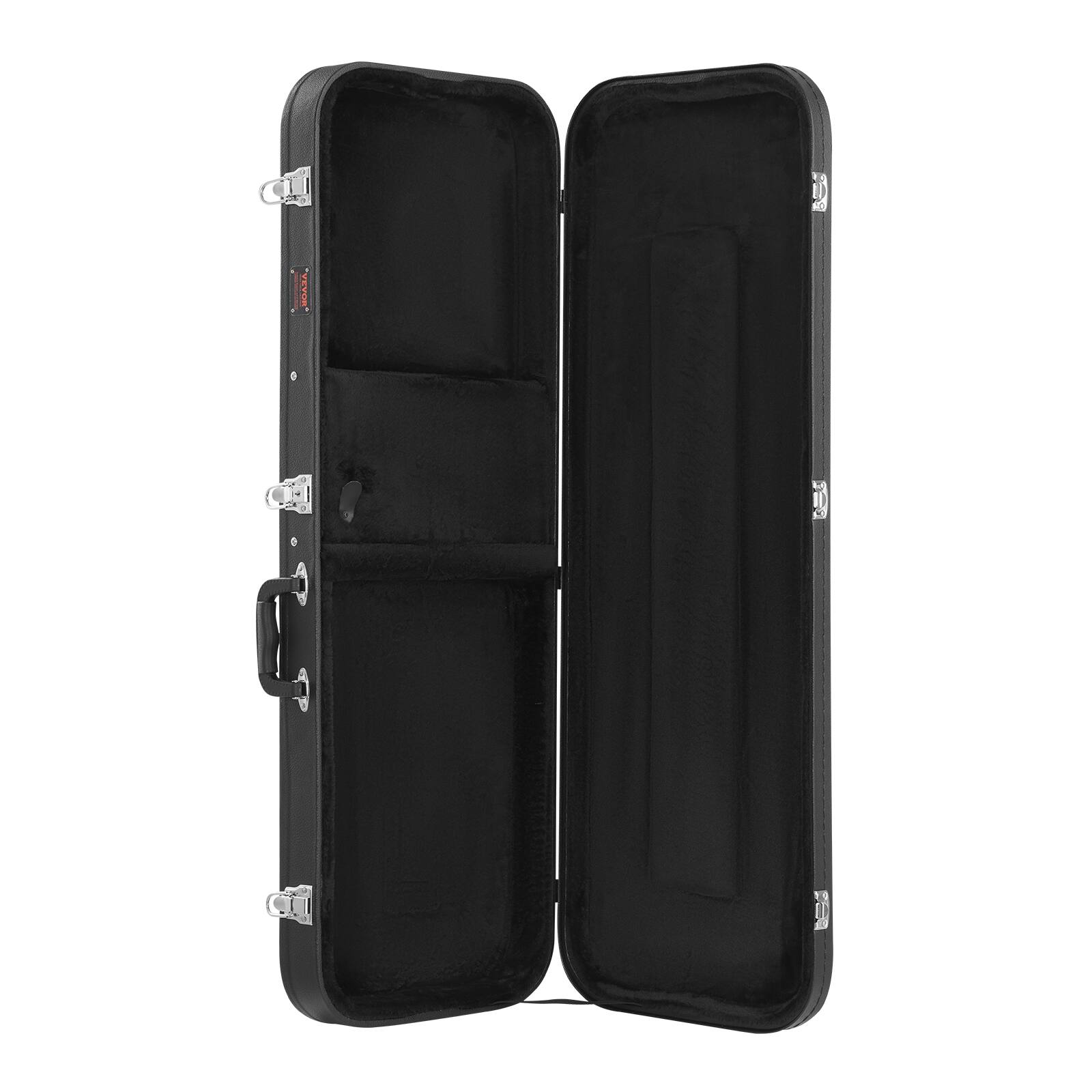 Alt View 5. VEVOR - Electric Guitar Hard Case, 43.11 in Rectangular Guitar Hard Case, With Lock Latch Keys Handle, PVC Padding Soft Lining - Black.