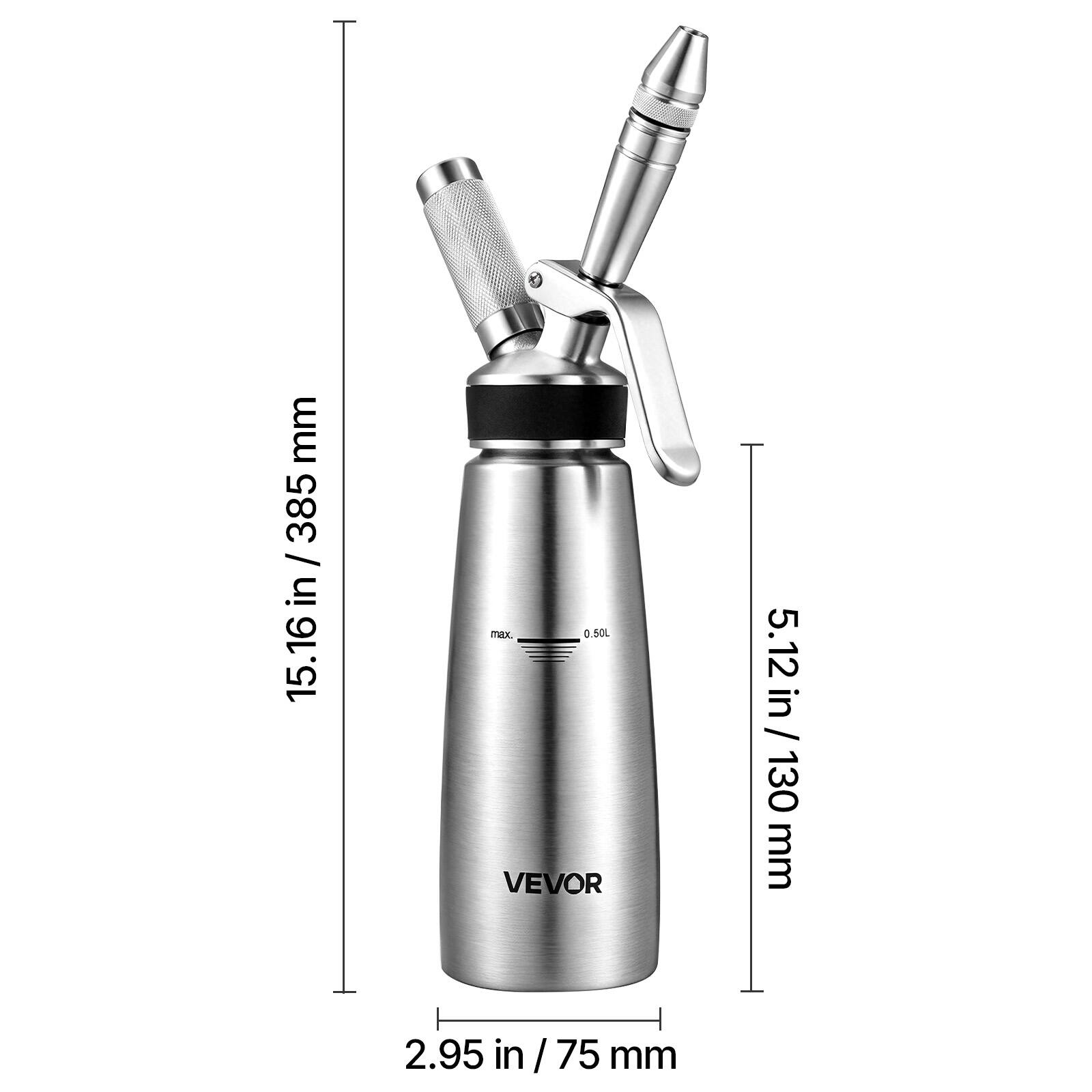 mm 385 / 15.16 in / 385 in 15.16  
max. 0.50L VEVOR 2.95 in/75 mm  
5.12 mm 5.12 in / 130 130