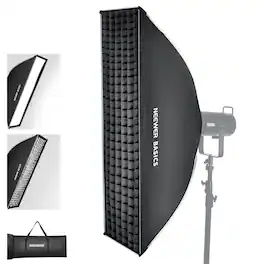 Neewer - 12"x47" Strip Softbox Kit, Quick Release Bowens, w/ Grid & Bag
