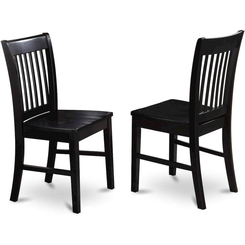 Left. FurniFact - Solid Wood Black Kitchen Table and Chairs, 7 Piece Dining Set for 6 - Black.