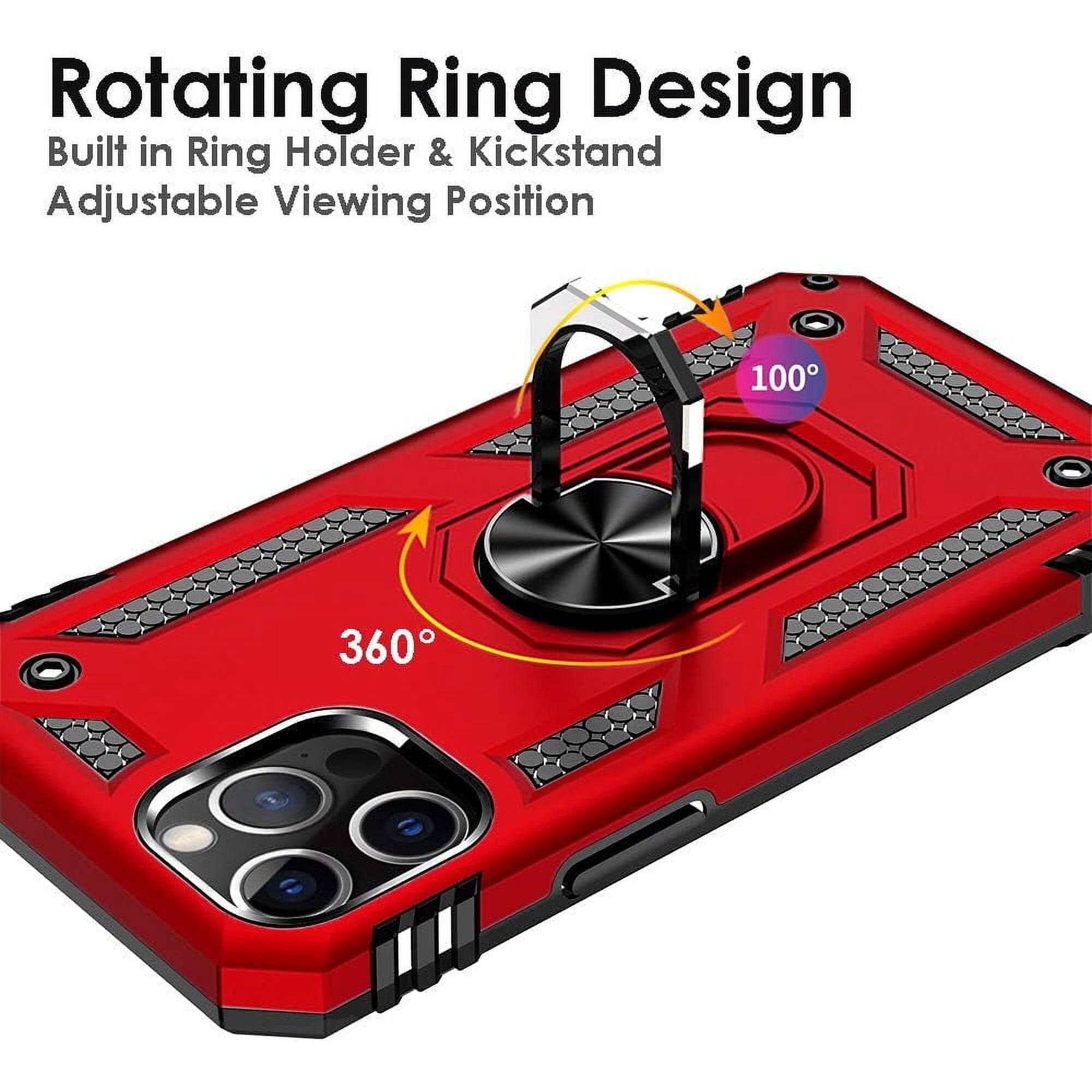 Rotating Ring Design, Built in Ring Holder & Kickstand, Adjustable Viewing Position, 100°, 360°