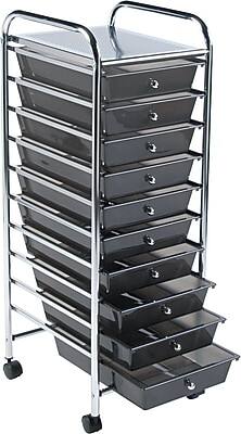 Alt View 1. Advantus - Advantus 10-Drawer Rolling Organizer - Smoke.